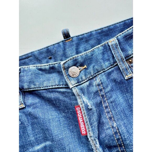 Men's DSQUARED2 Sexy Twist Blue Mid Rise Twisted Seam Skinny Jeans, Size 44 W31 - Picture 13 of 16